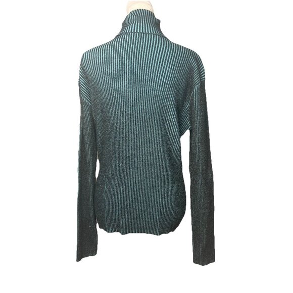 SANDRO Knit Turtleneck Sweater Sz XL Stretchy Accentuates Curves Viscose Nylon - Picture 5 of 11